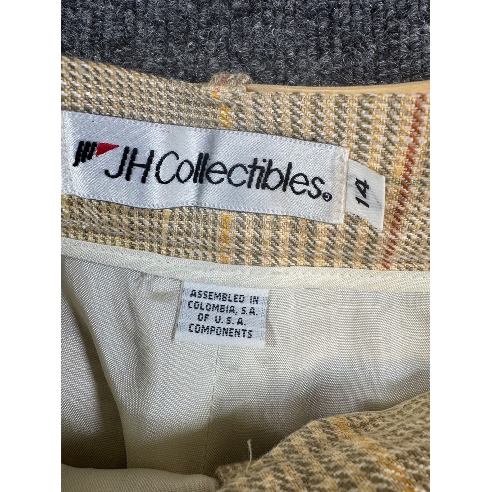 Vintage JH Collectibles Plaid Suit Set Women's Size 14 Blazer & Shorts Belt 90s - Picture 9 of 15